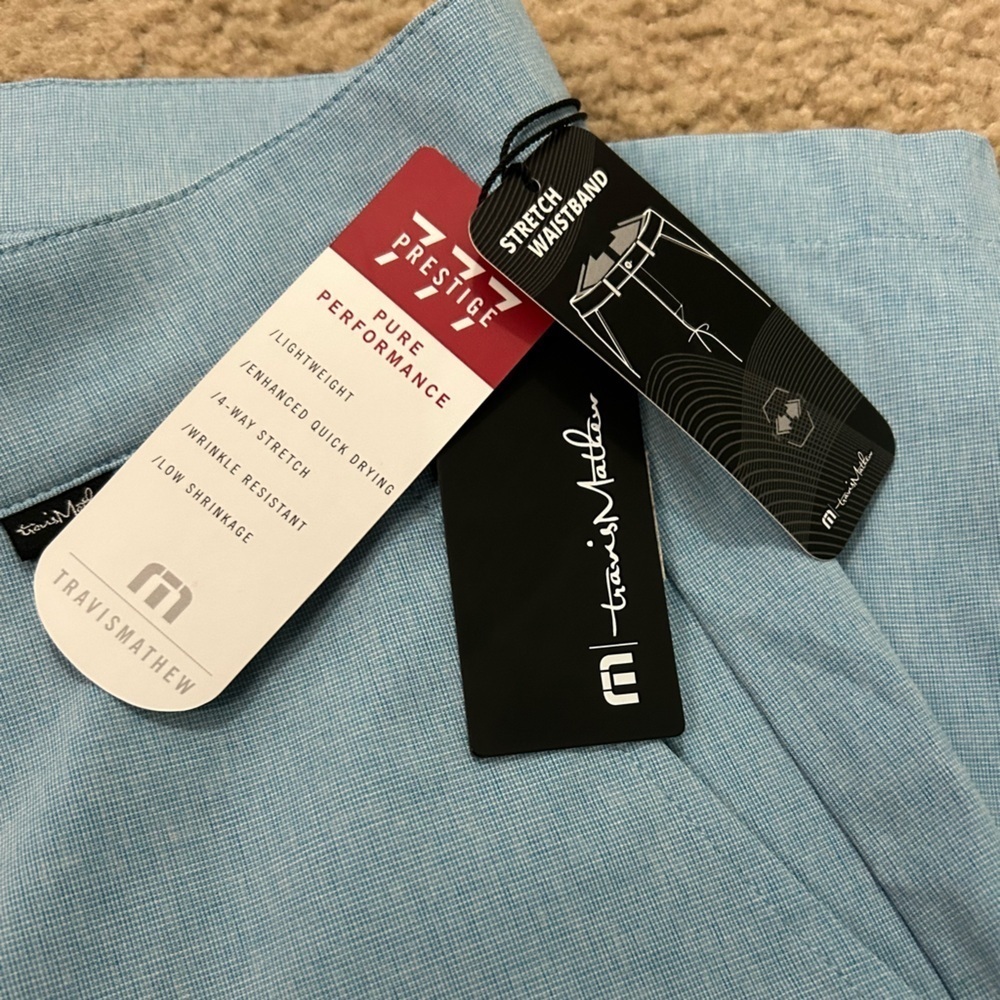 NWT Travis Mathew Men’s Size 42 Prestige Mediterranean Blue Performance Shorts - Picture 9 of 13